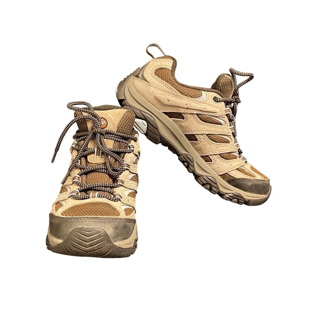 Merrell Moab 2 Waterproof Hiking Shoes Womens 8.5 Earth Tan Brown J035856 Vibram